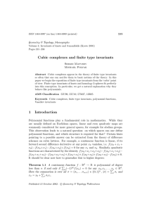 Cubic complexes and finite type invariants Geometry &amp; Topology Monographs Sergei Matveev