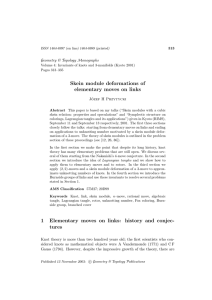Skein module deformations of elementary moves on links Geometry &amp; Topology Monographs J´