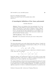 A homological definition of the Jones polynomial Geometry &amp; Topology Monographs