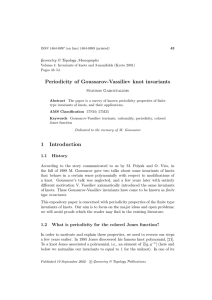 Periodicity of Goussarov-Vassiliev knot invariants Geometry &amp; Topology Monographs Stavros Garoufalidis