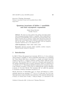 Quantum invariants of Seifert and their asymptotic expansions Geometry &amp; Topology Monographs