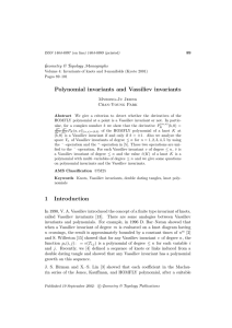 Polynomial invariants and Vassiliev invariants Geometry &amp; Topology Monographs Myeong-Ju Jeong Chan-Young Park