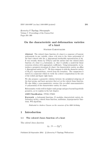 On the characteristic and deformation varieties of a knot Stavros Garoufalidis