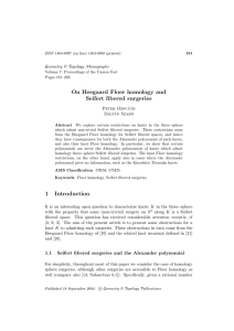 On Heegaard Floer homology and Seifert fibered surgeries Geometry &amp; Topology Monographs
