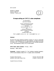 Groups acting on CAT( Geometry &amp; Topology G T