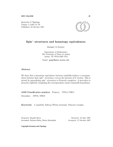 Spin –structures and homotopy equivalences