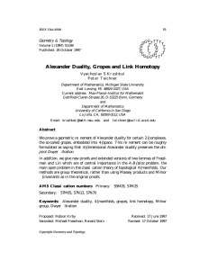 Alexander Duality, Gropes and Link Homotopy Geometry &amp; Topology G T