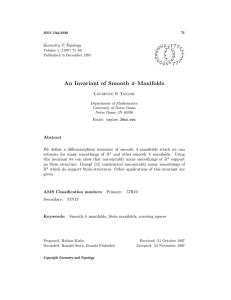 An Invariant of Smooth 4–Manifolds