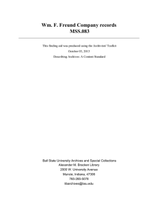 Wm. F. Freund Company records MSS.083