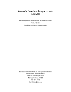 Women's Franchise League records MSS.089
