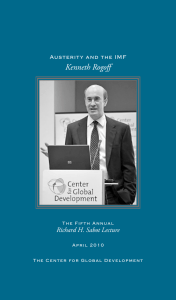 Kenneth Rogoff Richard H. Sabot Lecture
