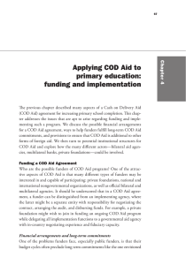 Applying COD Aid to primary education: funding and implementation C