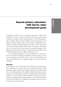 Beyond primary education: COD Aid for other development goals C