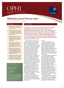 OPHI Multidimensional Poverty Index Key Findings