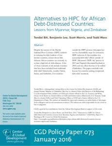 Alternatives to HIPC for African Debt-Distressed Countries: