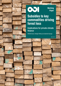 Subsidies to key commodities driving forest loss Implications for private climate