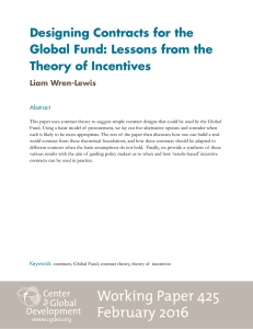 Designing Contracts for the Global Fund: Lessons from the Theory of Incentives