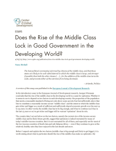 Does the Rise of the Middle Class Developing World? ESSAYS