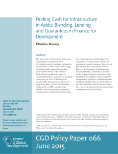 Finding Cash for Infrastructure in Addis: Blending, Lending Development