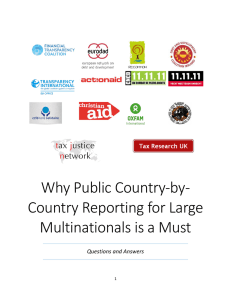 Why Public Country-by- Country Reporting for Large Multinationals is a Must
