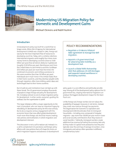 Modernizing US Migration Policy for Domestic and Development Gains POLICY	RECOMMENDATIONS