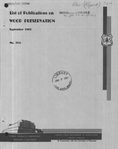 List of publications on WOOD pDLSLL VAIIC N REVIS'L L September 1960