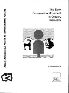 The Early Conservation Movement in Oregon, 1890-1910