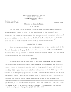 AGRICULTURAL EXPERIMENT STATION Wm, A, Schoenfeld, Director X-Disease of Peach in Oregon