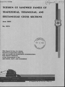 TORSION OF SANDWICH PANELS OF TRAPEZOIDAL, TPIANGUIAP, AND RECTANGULAR CROSS SECTIONS A