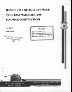 TENSION TEST METHODS FOR WOOD, WOOD-EASE MATERIALS, AND SANDWICH CONSTRUCTIONS No. 2055