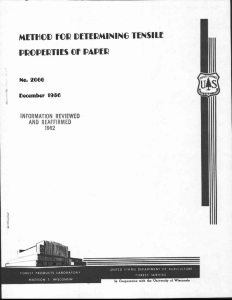 ALUM HA DETERMINING TENSILE PROPERTIES Of PAPER INFORMATION REVIEWED AND REAFFIRMED