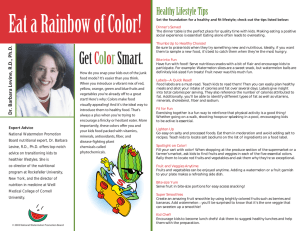 Eat a Rainbow of Color! Healthy Lifestyle Tips