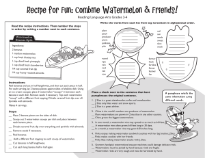 Recipe for Fun: Combine Watermelon &amp; Friends! Reading/Language Arts Grades 3-4
