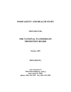 FOOD SAFETY AND HEALTH STUDY THE NATIONAL WATERMELON PROMOTION BOARD