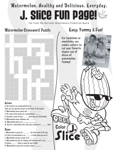 Watermelon. Healthy and Delicious. Everyday. Easy, Yummy &amp; Fun! Watermelon Crossword Puzzle