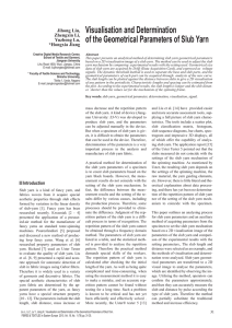 Visualisation and Determination of the Geometrical Parameters of Slub Yarn Jihong Liu,