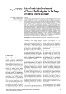 Future Trends in the Development of Clothing Thermal Insulation