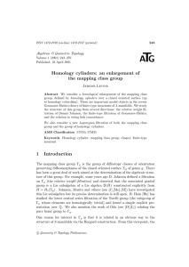 T A G Homology cylinders: an enlargement of