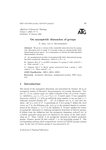 T A G On asymptotic dimension of groups