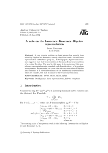 T A G A note on the Lawrence–Krammer–Bigelow
