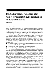 The effects of societal variables on urban An exploratory analysis