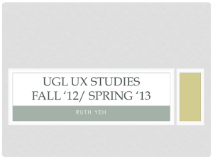 UGL UX STUDIES FALL ‘12/ SPRING ‘13