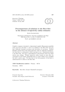 Precompactness of solutions to the Ricci flow Geometry &amp; Topology G