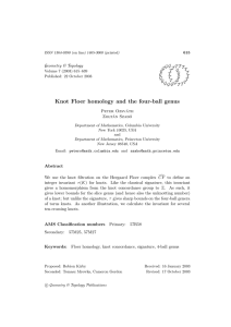 Knot Floer homology and the four-ball genus Geometry &amp; Topology G T