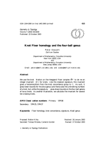 Knot Floer homology and the four-ball genus Geometry &amp; Topology G T