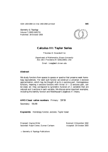 Calculus III: Taylor Series
