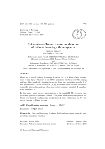 Reidemeister–Turaev torsion modulo one of rational homology three–spheres Geometry &amp; Topology G