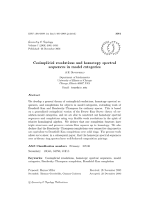 Cosimplicial resolutions and homotopy spectral sequences in model categories Geometry &amp; Topology G