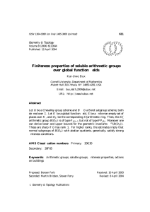 Finiteness properties of soluble arithmetic groups over global function elds Kai-Uwe Bux