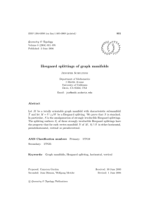 Heegaard splittings of graph manifolds Geometry &amp; Topology G T